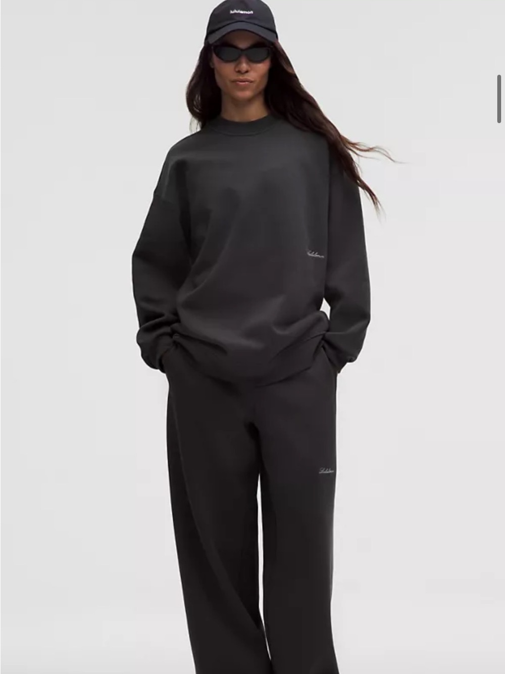 lululemon big cozy oversized seeatpants, charcoal gray, size large